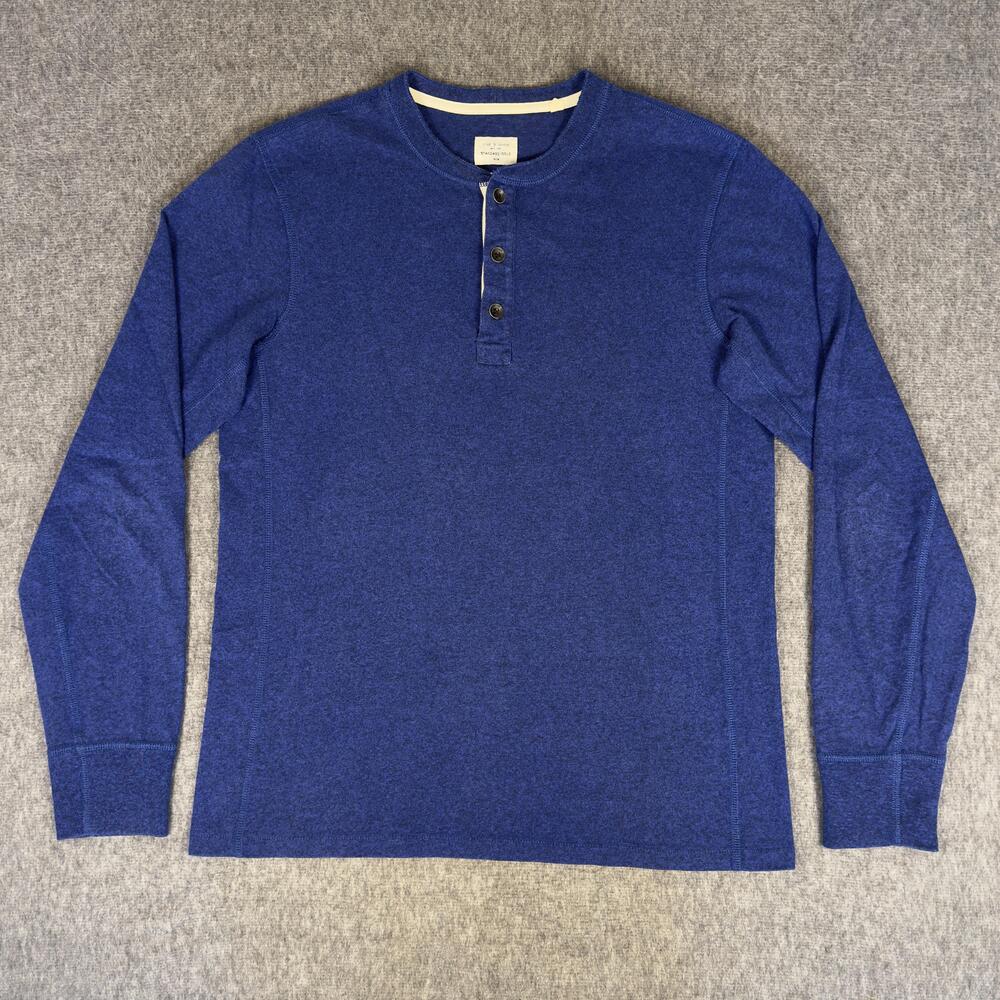 Rag & Bone Henley Shirt Mens Medium Blue Long Sleeve Standard Issue